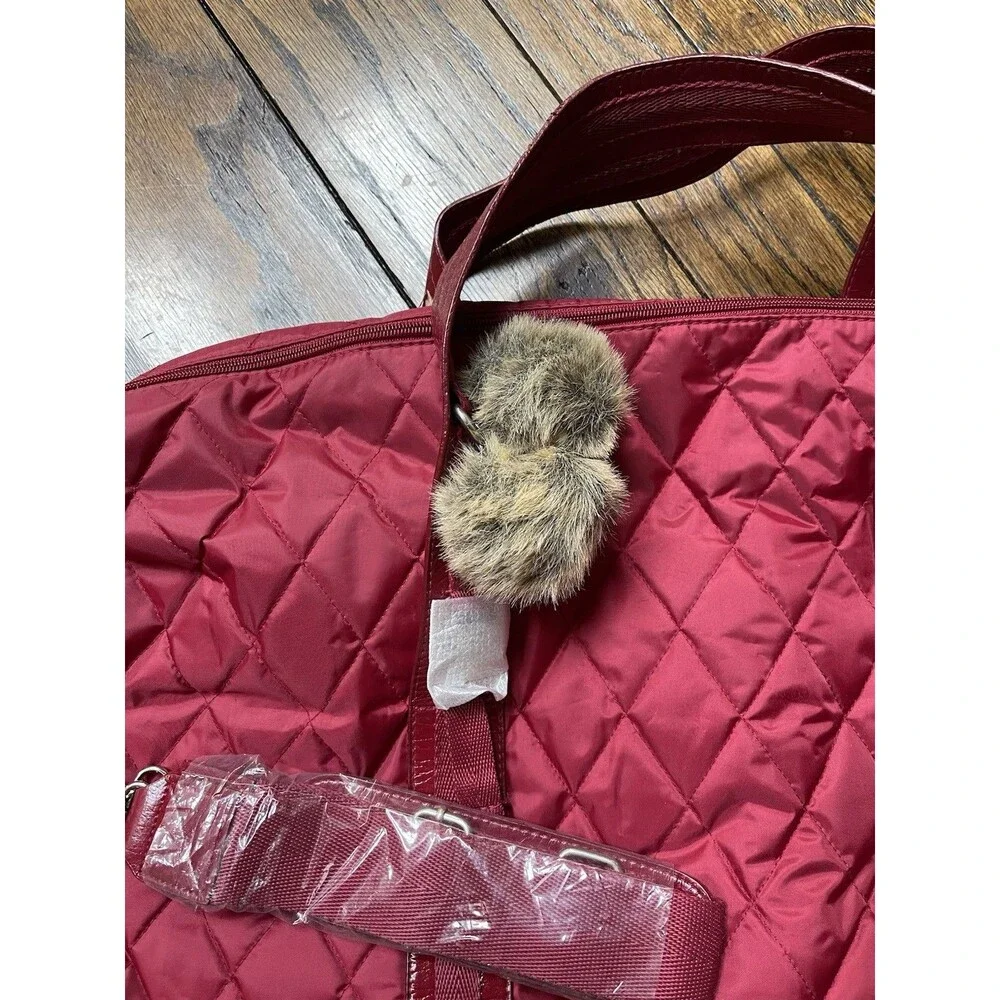 Vintage Bath & Body Works Red Quilted Duffle Bag (New)